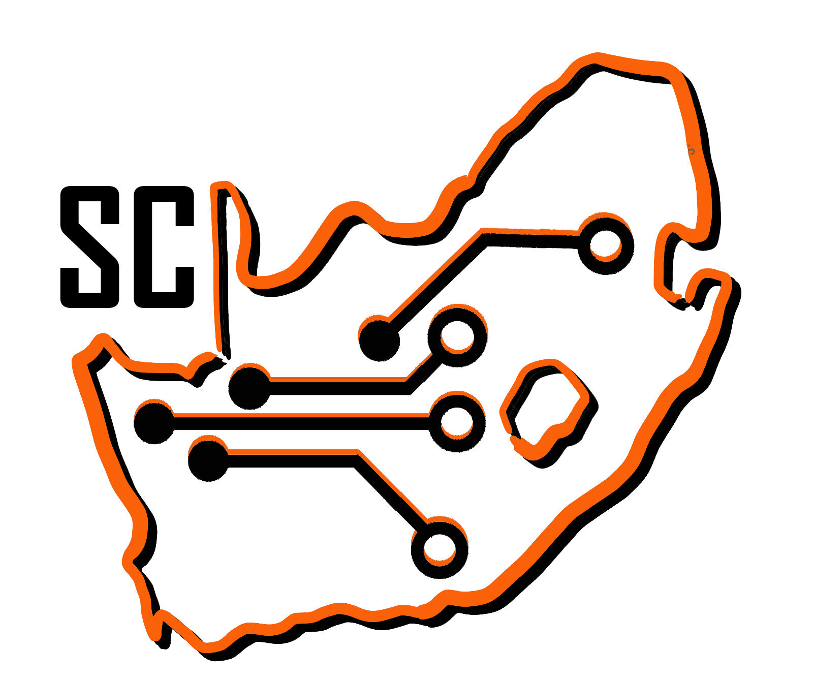 SA Outline Orange with Shadow & Network lines